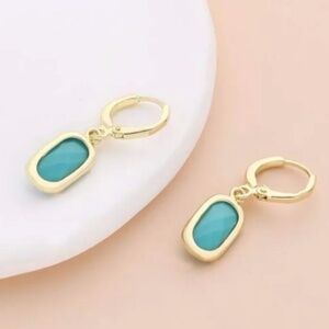 ❤️ FREE Gem Stone Oval Ran Drop Hipster Hoop Charm Faux Hippie Chic Hip Earrings